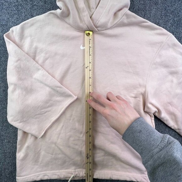 Nike Women’s Pale Pink Hoodie Hooded Sweatshirt Size XS Swoosh OVERSIZED - Picture 2 of 10